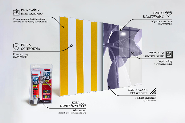 Pannello retrocucina Illustrazione di foglie esotiche