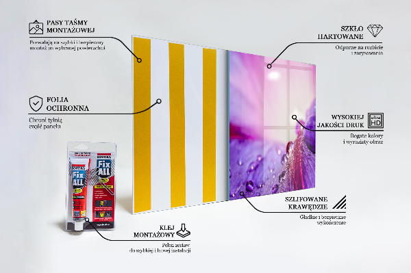 Pannello retrocucina Fiore viola con rugiada mattutina