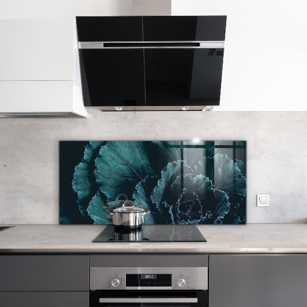 Pannello retrocucina Foglie di cavolo verde scuro