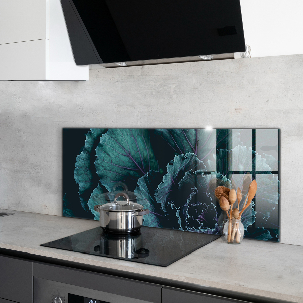 Pannello retrocucina Foglie di cavolo verde scuro