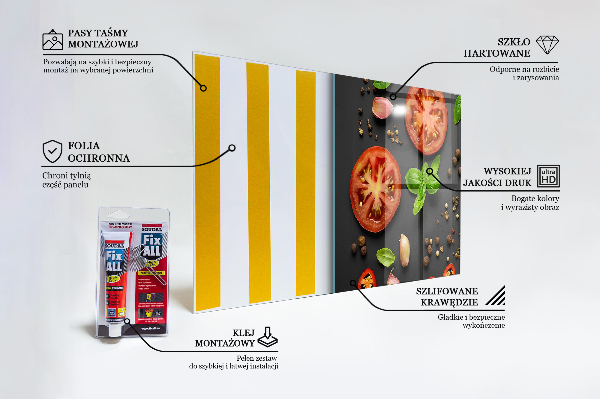 Pannello paraschizzi cucina Pomodori basilico cucina italiana