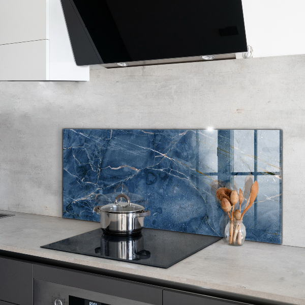 Pannello paraschizzi cucina Struttura di marmo blu