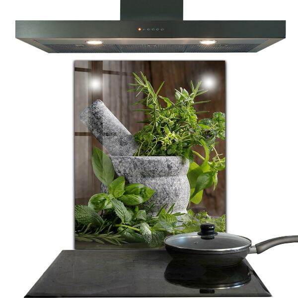 Pannello paraschizzi cucina Spezie per mortaio di pietra