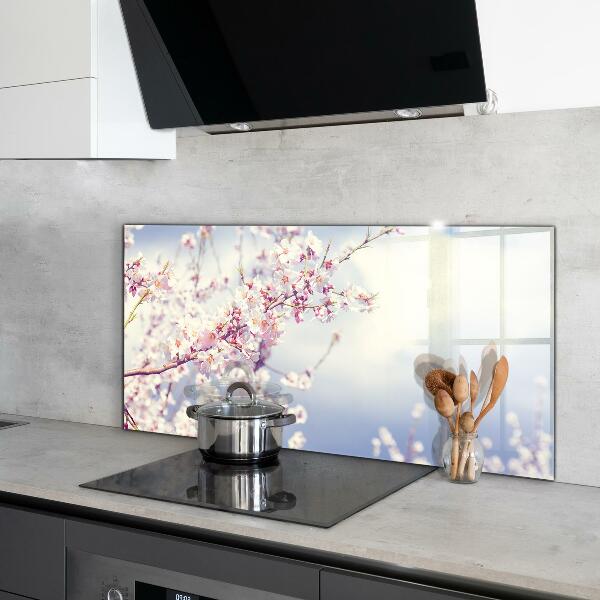 Pannello paraschizzi cucina Delicati fiori rosa