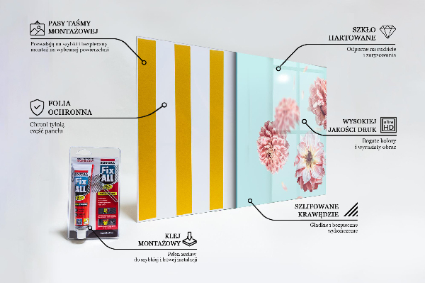 Pannello rivestimento parete cucina Composizione aerea di fiori