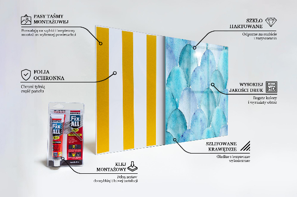 Pannello paraschizzi cucina Modello blu scaglie acquerello