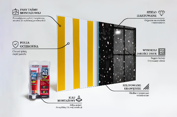 Pannello paraschizzi cucina Terrazzo in marmo nero terazzo