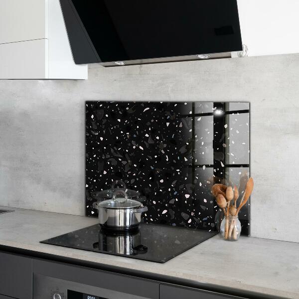 Pannello paraschizzi cucina Terrazzo in marmo nero terazzo