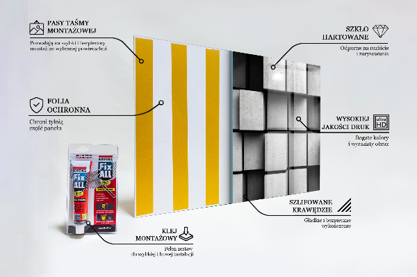 Pannello paraschizzi cucina Cubi monocromatici