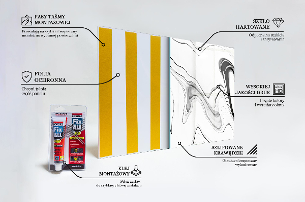 Pannello paraschizzi cucina Linee nere in marmo bianco