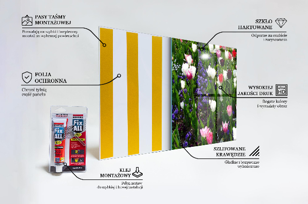 Pannello rivestimento parete cucina Prato fiori estivi