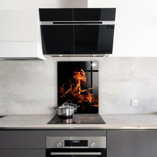 Pannello paraschizzi cucina Fiamme calde di un falò