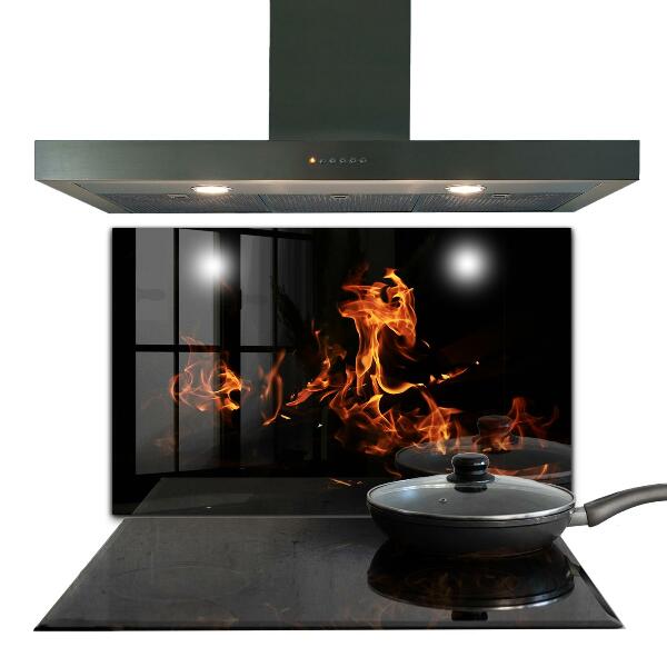 Pannello paraschizzi cucina Fiamme calde di un falò