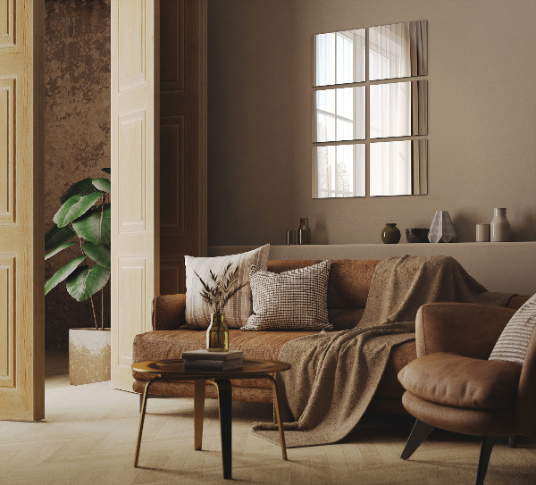 Piastrelle a specchio 6 pz 16x16 cm