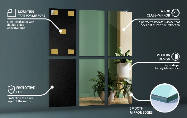 Specchio piastrelle 6 pz 30x16 cm