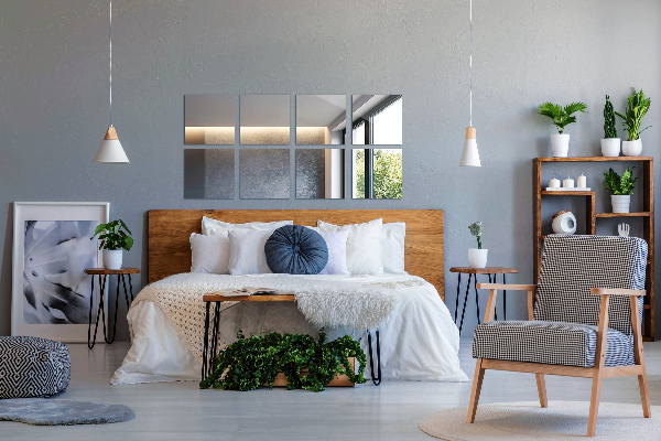 Piastrelle di specchio 6 pz 30x30 cm