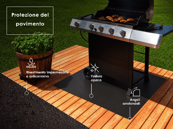 A quarto di cerchio lamiera nera per barbecue 100x100 cm