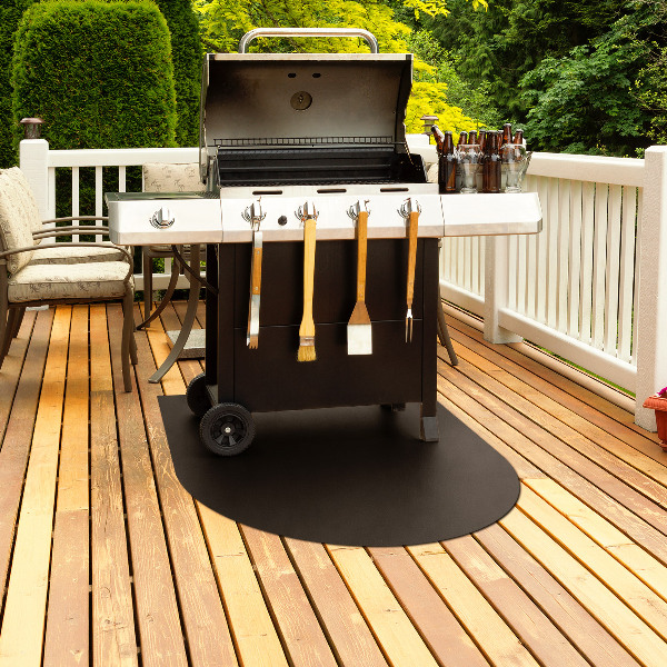 Semiovale pedana salvapavimento per barbecue 80x90 cm