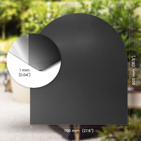 Semiovale piastra d'acciaio protezione pavimento 80x70 cm