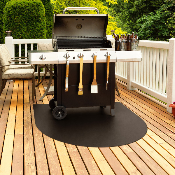 Semiovale protezione pavimento barbecue terrazzo 100x100 cm