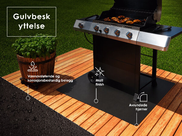 Semiovale protezione pavimento barbecue terrazzo 100x100 cm
