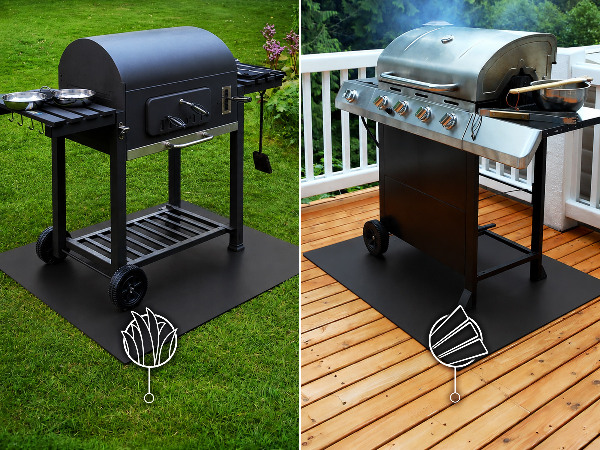 Semiovale protezione pavimento barbecue terrazzo 100x100 cm