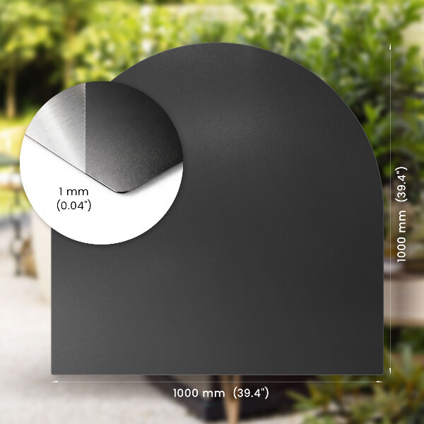 Semiovale protezione pavimento barbecue terrazzo 100x100 cm