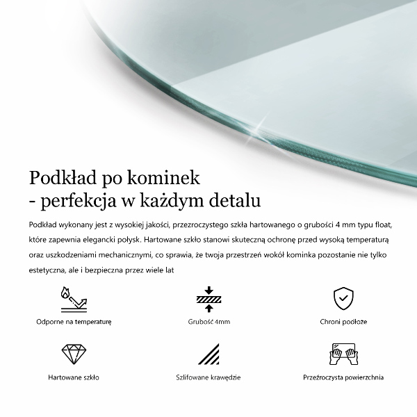 Vetro sotto il camino 100x100 cm