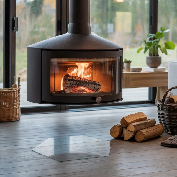 Vetro sotto il camino h40