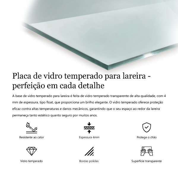 Vetro sotto il camino h40