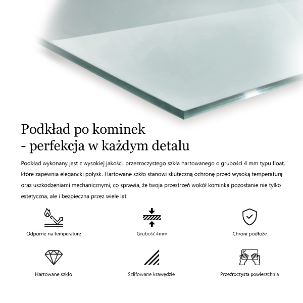 Vetro sotto il camino h40