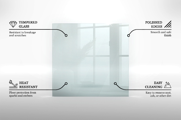 Vetro sotto il camino h40