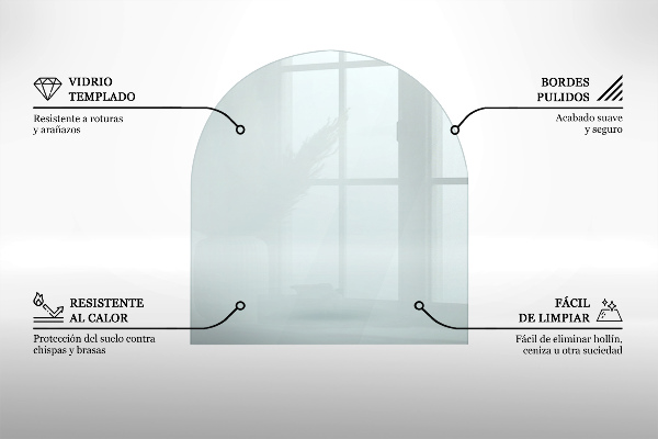 Lastra in vetro per caminetto 100x100 cm