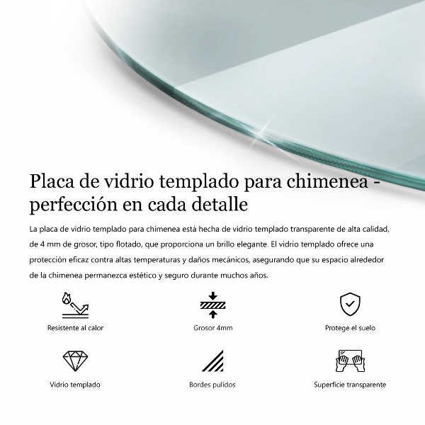 Lastra in vetro per caminetto 100x100 cm