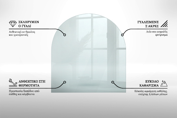 Lastra in vetro per caminetto 100x100 cm