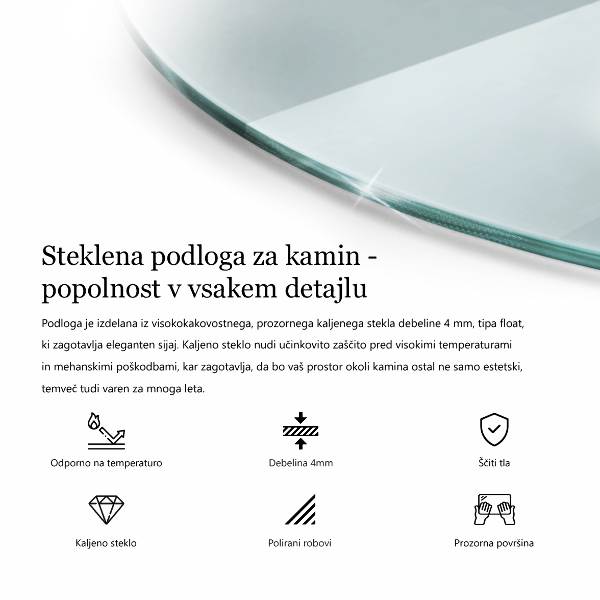 Vetro sotto il camino 80x70 cm