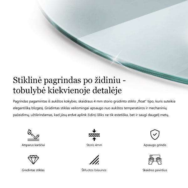 Vetro sotto il camino 80x70 cm