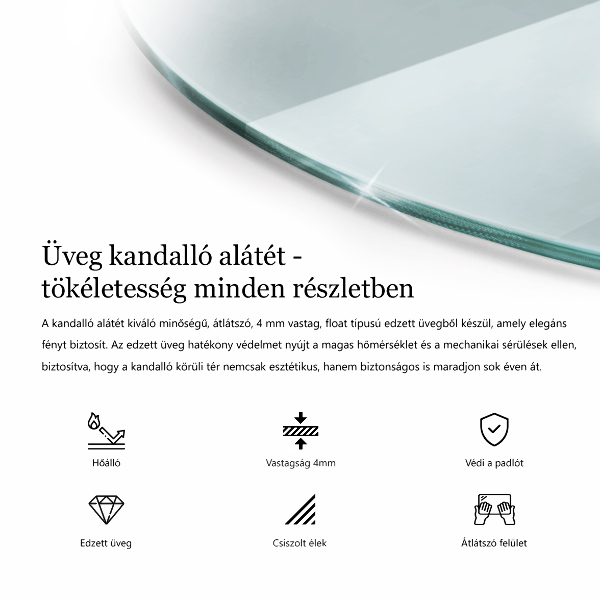 Vetro sotto il camino 80x70 cm