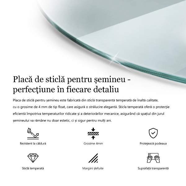 Vetro sotto il camino 80x70 cm