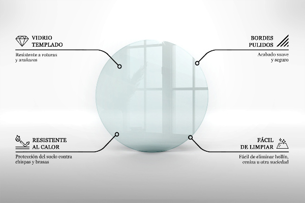 Vetro sotto il camino fi100 cm