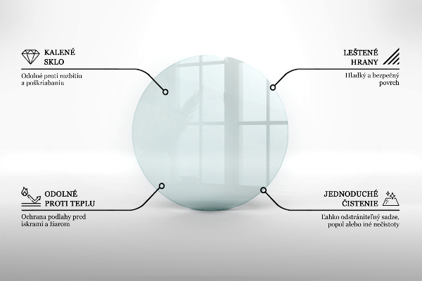 Lastra in vetro per caminetto fi70 cm