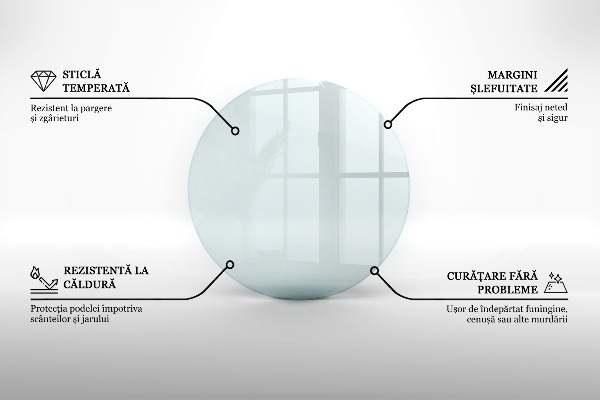 Lastra in vetro per caminetto fi70 cm