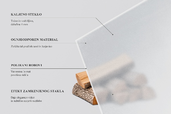 Lastra sotto camino tonda semitrasparente fi60 cm