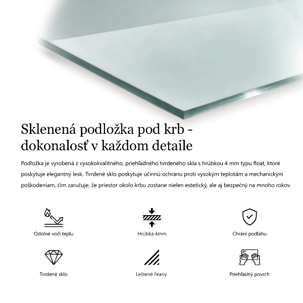 Vetro sotto il camino 120x60 cm