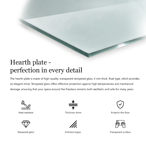 Vetro sotto il camino 120x60 cm