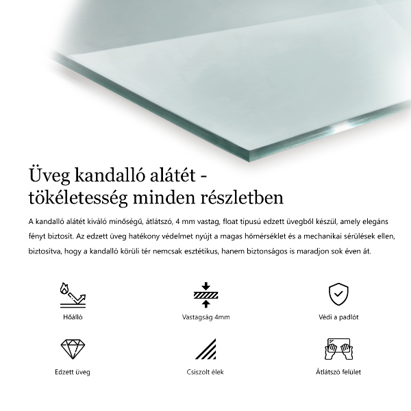 Vetro sotto il camino 125x50 cm