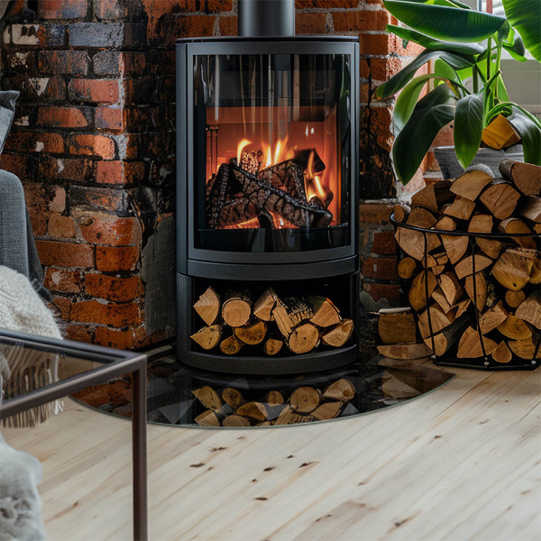 Vetro sotto il camino Geometria tridimensionale