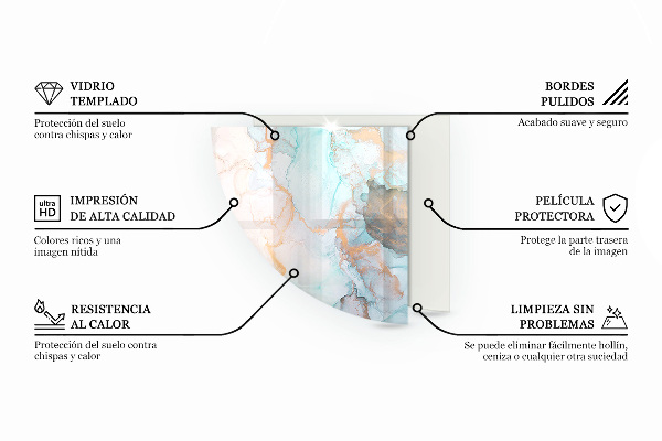 Vetro sotto il camino Onde di linee delicate