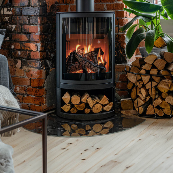 Vetro sotto il camino Nuvola astratta di solidi