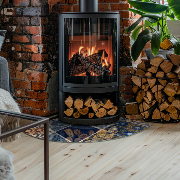 Vetro sotto il camino Modelli di piastrelle in ceramica